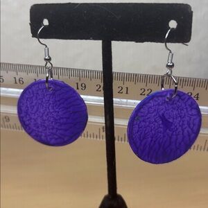 Handcrafted Purple Disc Drop Earrings for Women